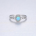 Elegant 925 Sterling Silver CZ Opal Rings